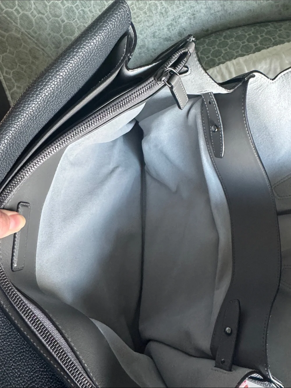 MCM Dark Grey Pebbled Leather Top-Handle Phantom Tote with MCM dust bag EUC